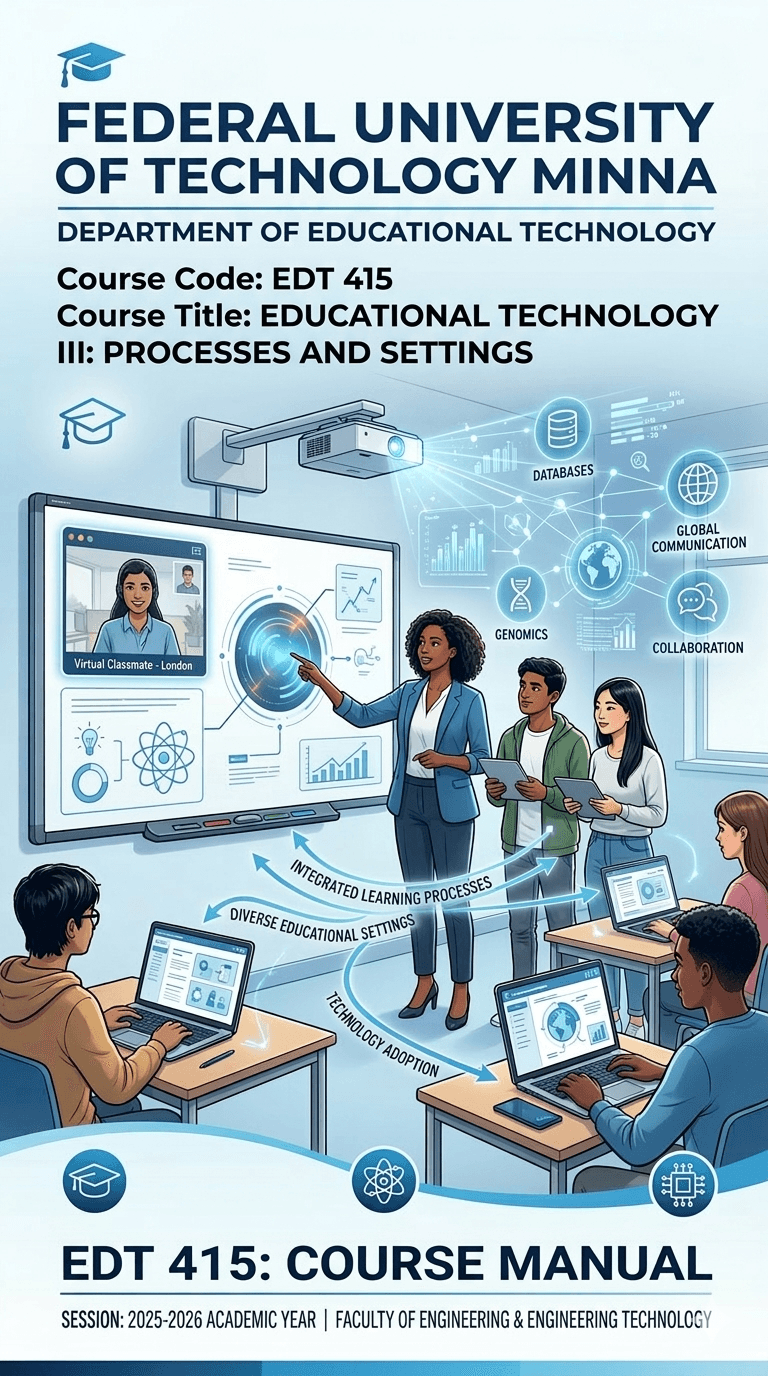 EDT 415: EDUCATIONAL TECHNOLOGY III; PROCESSES AND SETTINGS