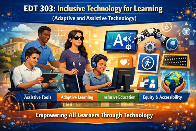 EDT 303: INCLUSIVE TECHNOLOGY FOR LEARNING (ADAPTIVE AND ASSISTIVE TECHNOLOGY)